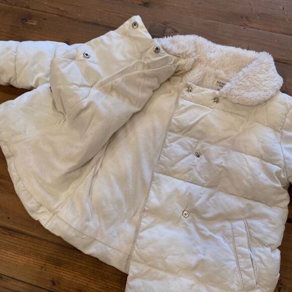 Old Navy Puffer Pea Coat Cream Size 4T - Picture 7 of 8